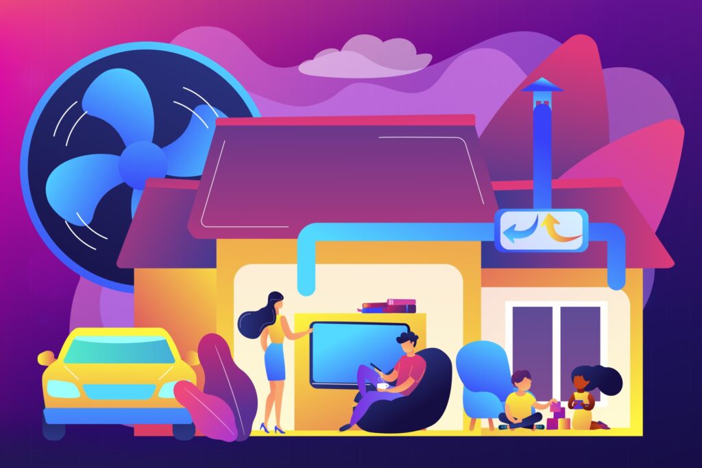 Home with a design of a family with good indoor air quality