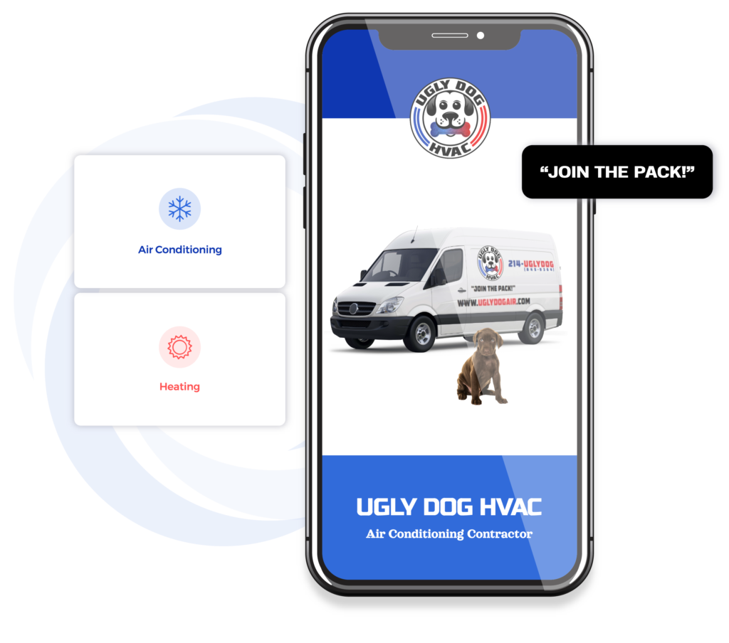 Smart Phone with Ugly Dog Services Concept